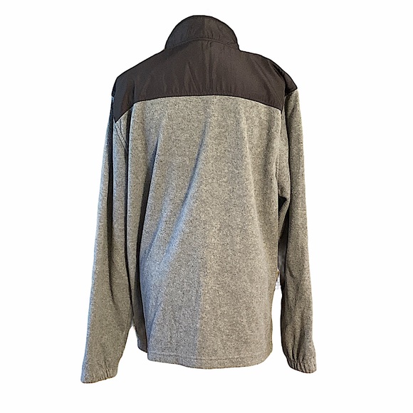 Starter | Men’s Polar Fleece Jacket | Large Two Tone Gray Zip Up - Picture 2 of 3
